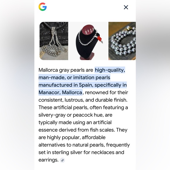 Vintage Mallorca Spain Black Faux Pearl string. - Picture 6 of 6